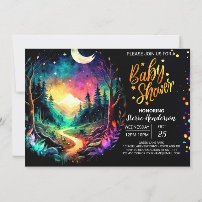 Chic Woods Enchanted Baby Shower Invitation (Front)