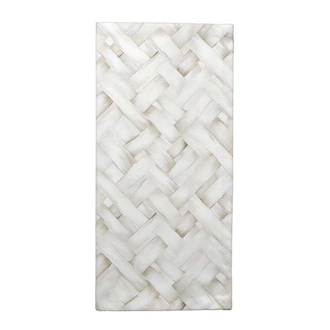 Chic woven white basket weave wedding cloth napkin (Half Fold)