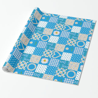 Chic Wrapping Paper, Daisy Chains Faux Patchwork Wrapping Paper