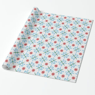 Chic Wrapping Paper: Water Lilies and Dragonflies Paper
