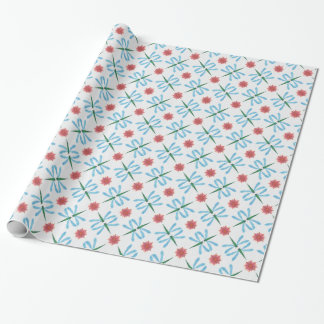 Chic Wrapping Paper: Water Lilies and Dragonflies Wrapping Paper
