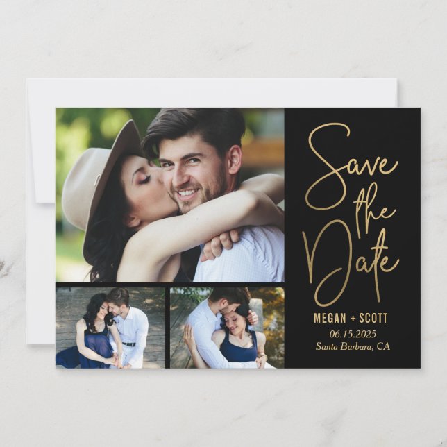 Chic Writing EDITABLE COLOR Save The Date Card (Front)
