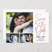 Chic Writing EDITABLE COLOR Save The Date Card (Front/Back)