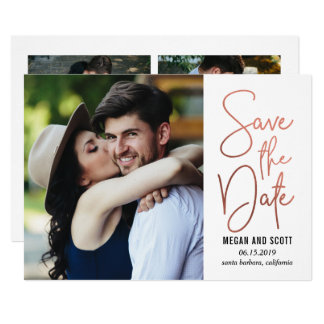 Chic Writing EDITABLE COLOR Save The Date RoseGold Invitation