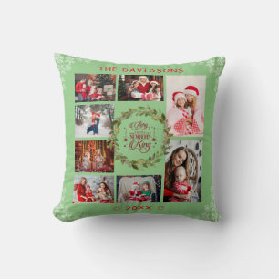 Chic Xmas Glory To The New Born King Photo Collage Throw Pillow