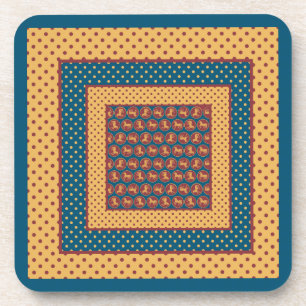 Chic Year of the Horse Square Coaster