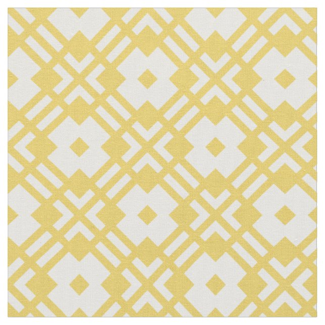 Chic yellow abstract geometric pattern fabric (Close Up)