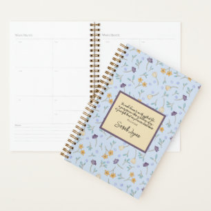 Chic Yellow and Purple Blossoms Pattern Planner