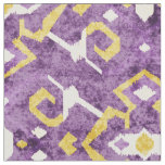 Chic yellow and purple ikat tribal pattern fabric