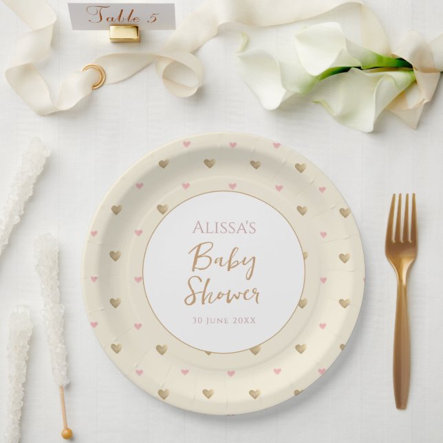 Chic Yellow Baby Shower Paper Plates (Wedding)