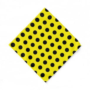 Chic Yellow Bandana with Cute Black Dot Pattern