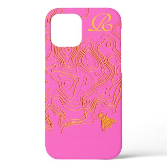 Chic Yellow Bee Monogram Case-Mate iPhone Case