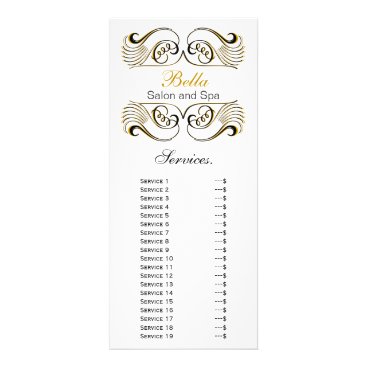 chic yellow, black and white Services rack card