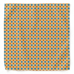 Chic Yellow Blue Polka Dot Bandana