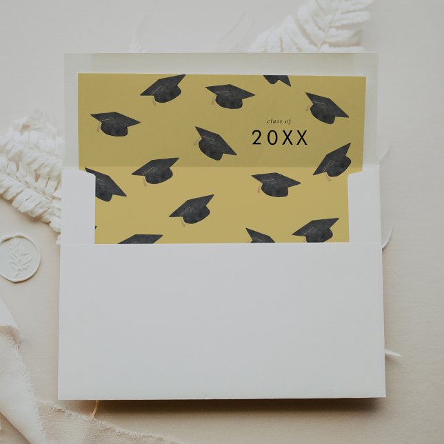 Chic Yellow Class of 2024 Grad Cap Graduation Envelope Liner (Creator Uploaded)