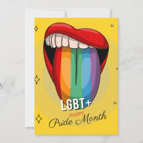 Chic Yellow Expressive Happy Pride Month Card