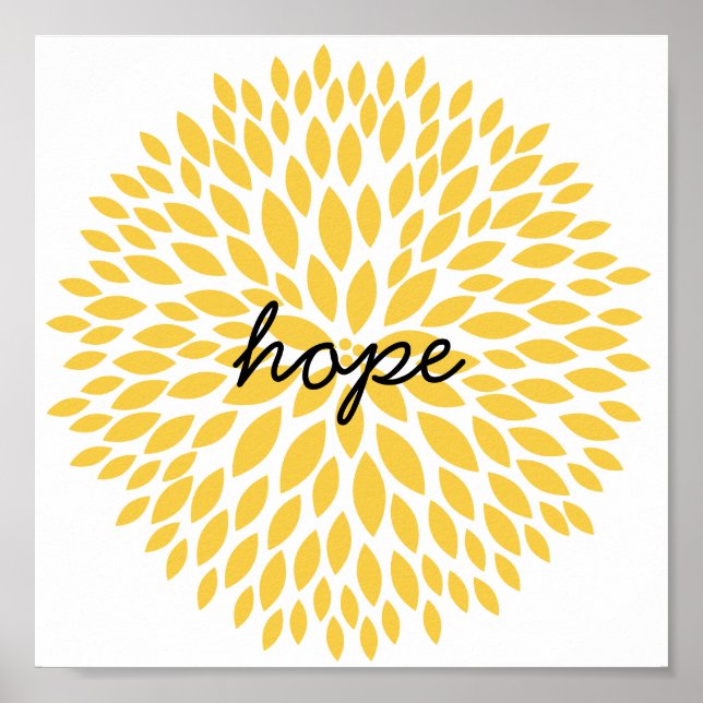 Chic Yellow Floral Poster (Front)