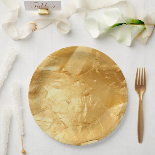 Chic Yellow Gold Glam  Paper Plates