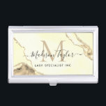 Chic Yellow Gold Glitter Marble Agate Monogram Business Card Case<br><div class="desc">Modern Elegant Chic Yellow Gold Glitter Marble Agate Monogram Business Card</div>
