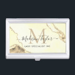 Chic Yellow Gold Glitter Marble Agate Monogram Business Card Case<br><div class="desc">Modern Elegant Chic Yellow Gold Glitter Marble Agate Monogram Business Card</div>