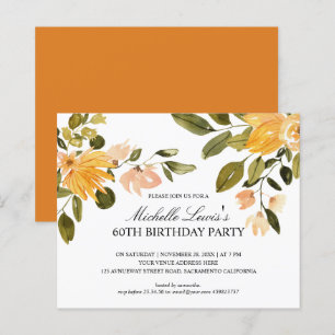 Chic Yellow green floral 60TH BIRTHDAY PARTY