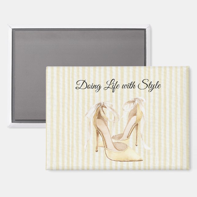 Chic Yellow High Heels Magnet (Front/Back)