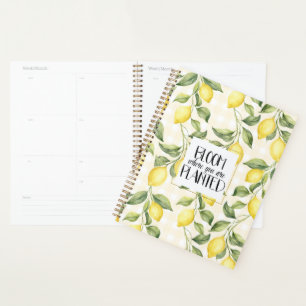 Chic Yellow Lemons Bloom Planner