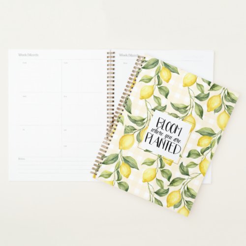 Chic Yellow Lemons Bloom Planner