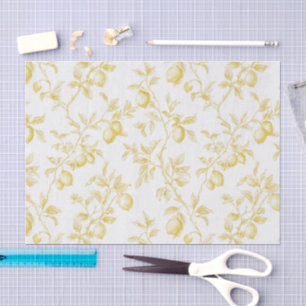 Chic Yellow Lemons Bridal Shower Tissue Paper