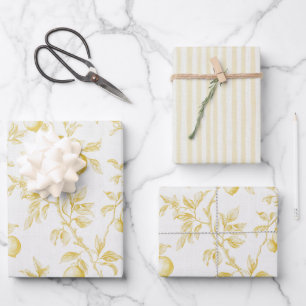 Chic Yellow Lemons Bridal Shower Wrapping Paper Sheets