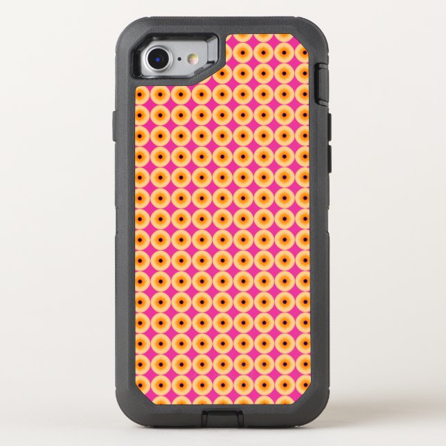 Chic Yellow Pink Polka Dot Otterbox iPhone Case (Back)
