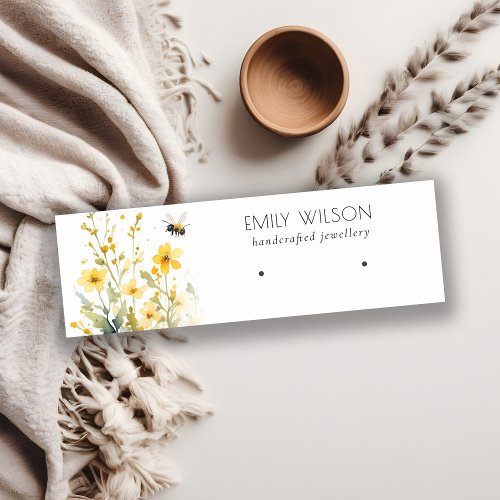 Chic Yellow Spring Wildflower Bee Earring Display Mini Business Card