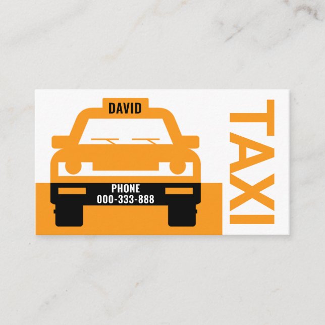 Chic Yellow Tax Cab Driver Business Card (Front)