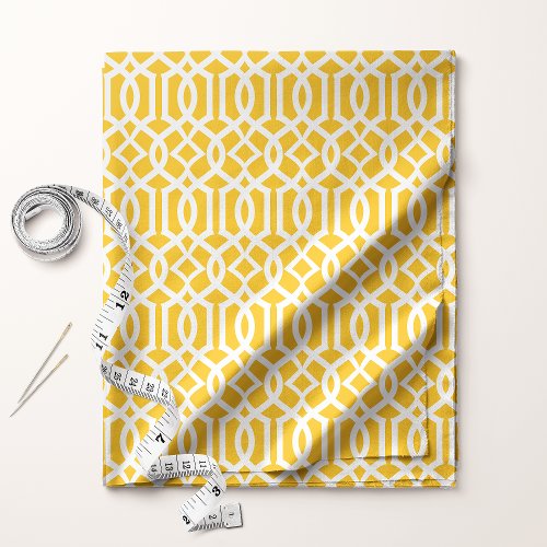 Chic Yellow Trellis Lattice Pattern Fabric