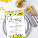 Chic Yellow Watercolor Rose Floral 21st Birthday Invitation<br><div class="desc">Elegant chic modern yellow watercolor rose floral 21st (or any age) birthday party invitations. Celebrate in style with our elegance twenty one birthday party invitations, featuring a beautiful yellow watercolor floral design. This sophisticated invitation showcases stylish calligraphy and typography with a charming arrangement of yellow watercolor roses and greenery on...</div>
