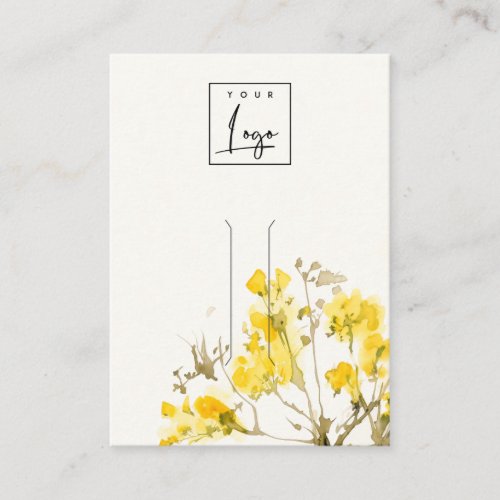 Chic Yellow Wildflower Hairpin Clip Logo Display Business Card