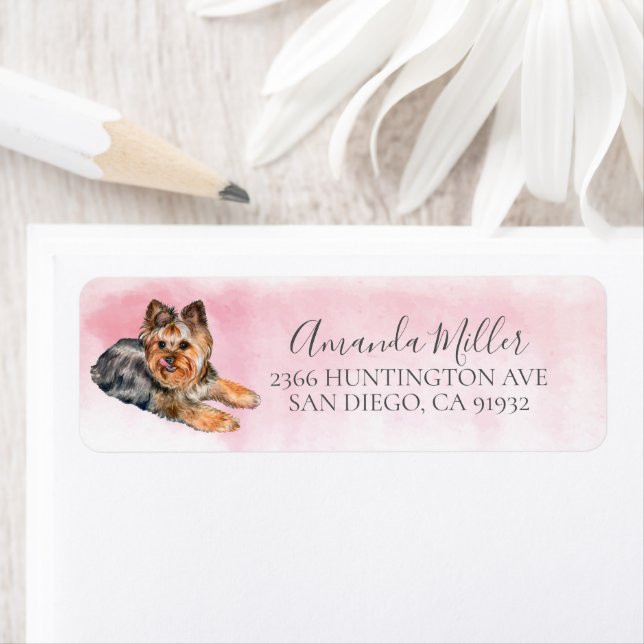 Chic Yorkie Return Address Label (Insitu)