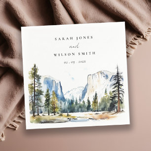 Chic Yosemite National Park CA Watercolor Wedding Napkins