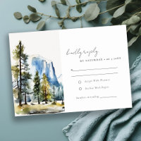 Chic Yosemite National Park CA Watercolor Wedding
