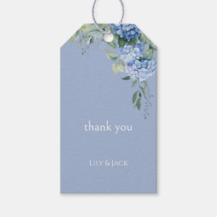 Chic Youthful Floral Blue Hydrangea Event Wedding Gift Tags