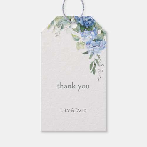 Chic Youthful Floral Blue Hydrangea Event Wedding  Gift Tags