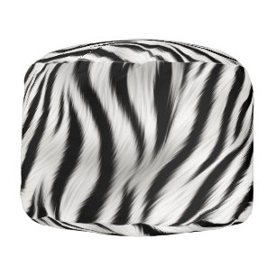 Chic Zebra Animal Print Wedding Pouf