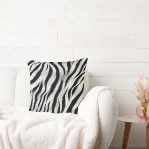 Chic Zebra Animal Print Wedding Throw Pillow