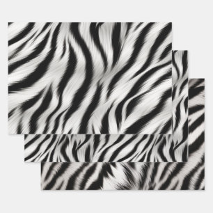 Chic Zebra Animal Print Wedding Wrapping Paper Sheets