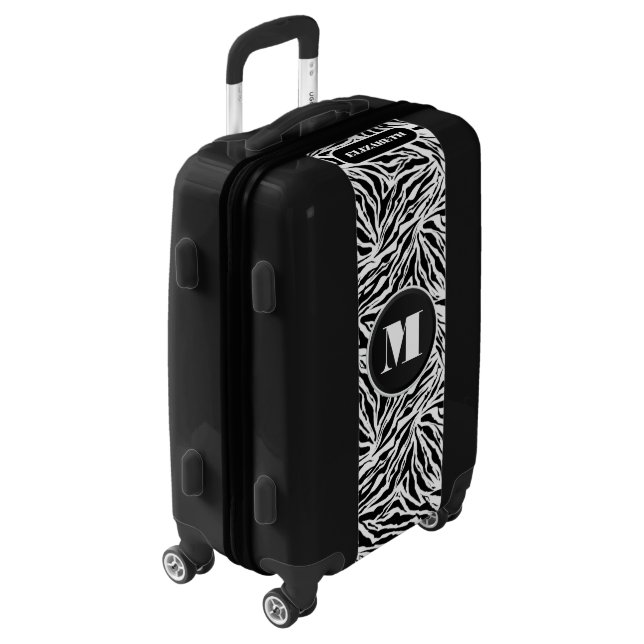 Chic Zebra Personalized Luggage (Rotated Left)