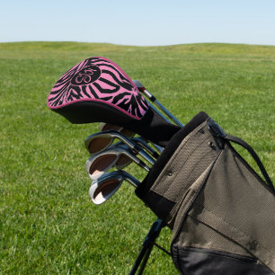 Chic Zebra Pink and Black Golf Head Cover