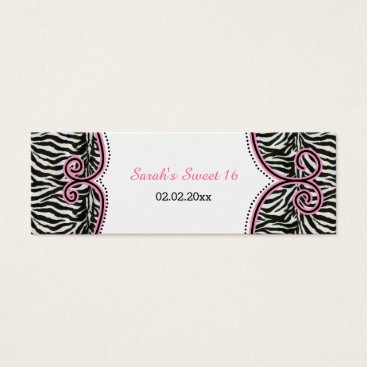 Chic Zebra Print Pink Personalized Gift Tags