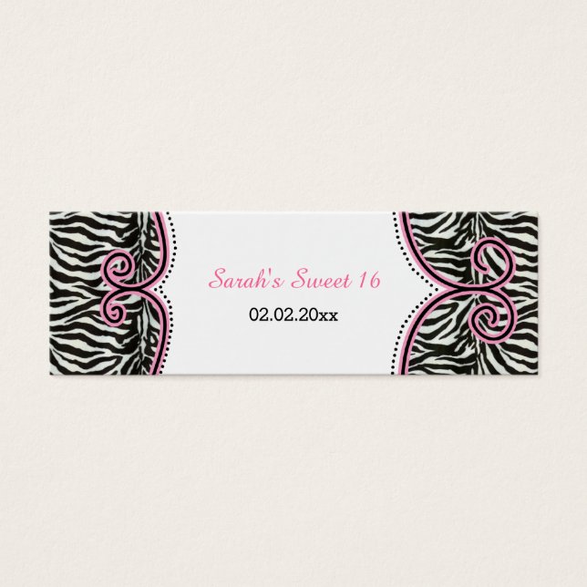 Chic Zebra Print Pink Personalized Gift Tags (Front)