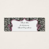 Chic Zebra Print Pink Personalized Gift Tags (Back)