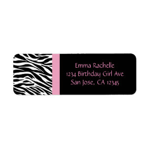 Chic Zebra Return Address Labels
